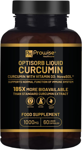 Optisorb Liquid Curcumin with Vitamin D - 60 Capsules | Suit