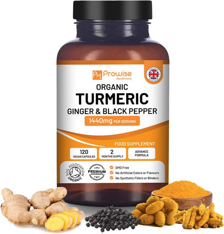 Organic Turmeric 1440mg with Black Pepper & Ginger |120 Vega