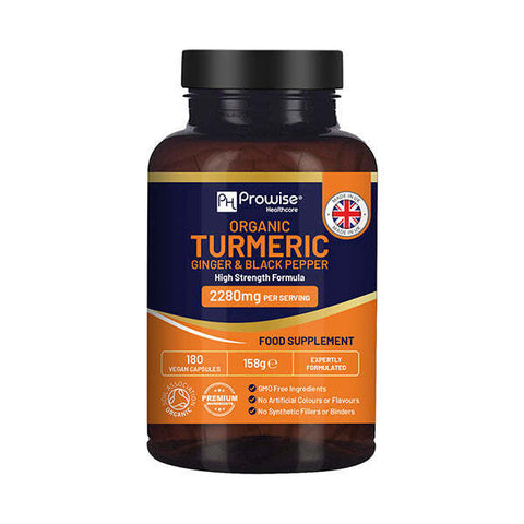 Organic Turmeric 2280mg (High Strength) with Black Pepper