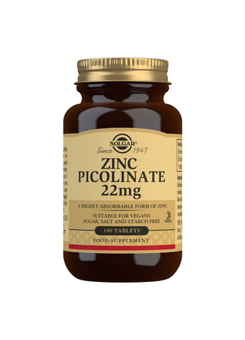 SOLGAR Zinc Picolinate 22mg 100Tab XE